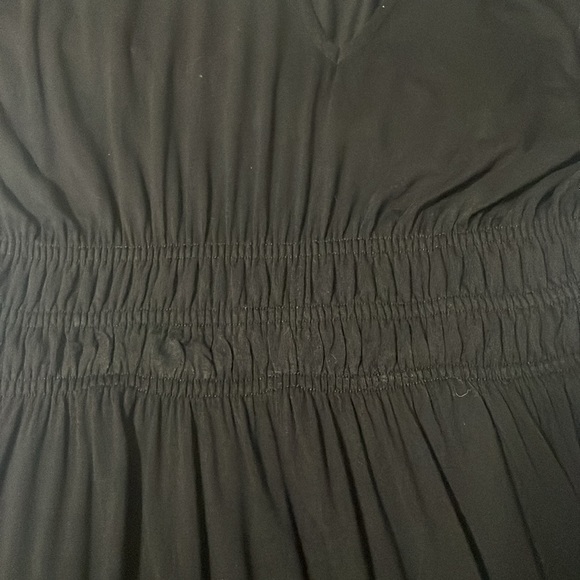 Boden Black Maxi Short Sleeve Wide Shirred Empire waist. Soft Viscose Fabric - Picture 11 of 11